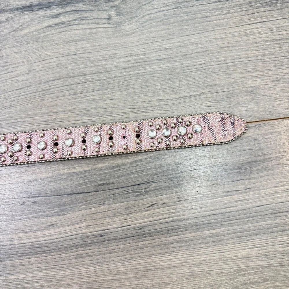 Nocona Kids Pink Rhinestone Western Belt Horseshoe Glitter‎ Bling Cowgirl 24